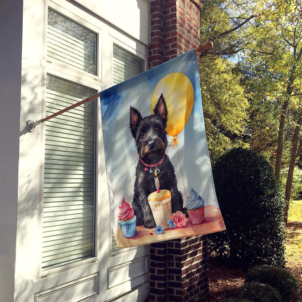 Scottish Terrier Happy Birthday House Flag