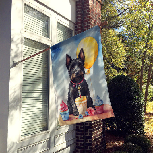 Scottish Terrier Happy Birthday House Flag