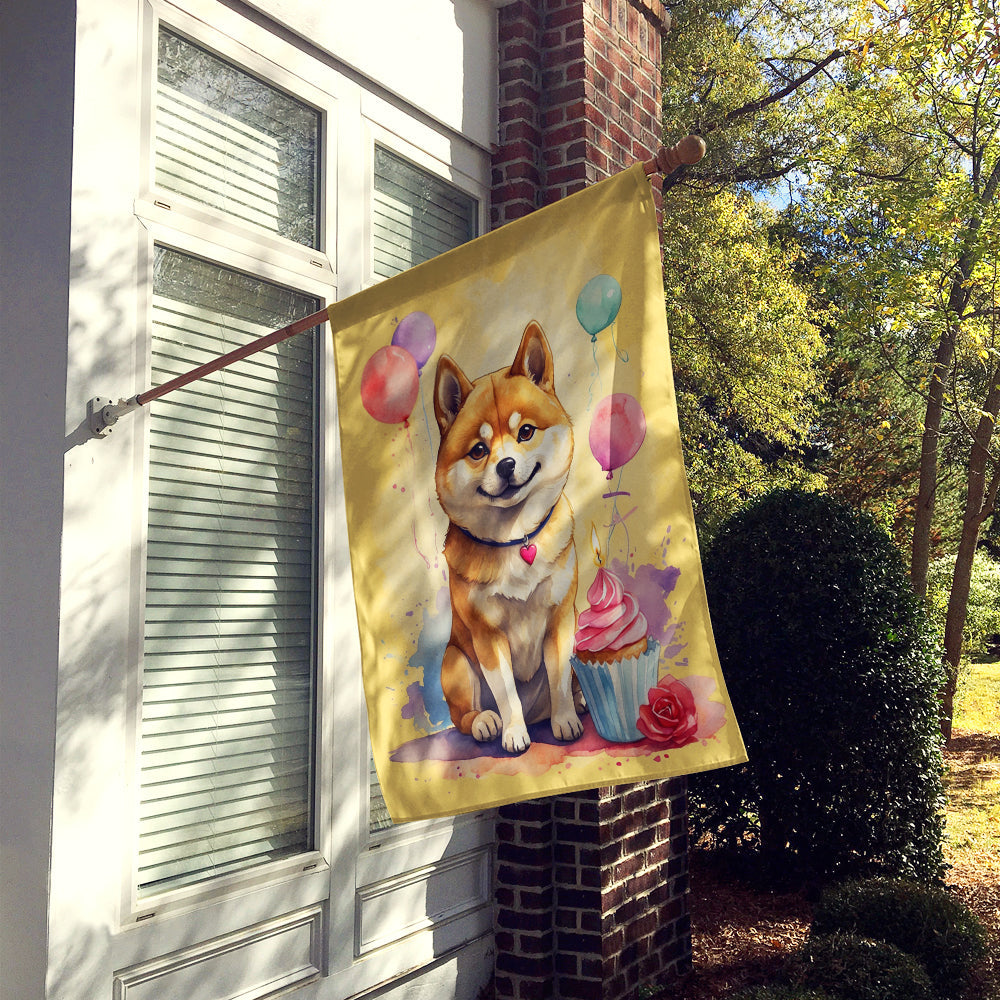 Shiba Inu Happy Birthday House Flag