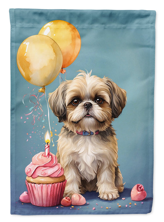 Shih Tzu Happy Birthday House Flag
