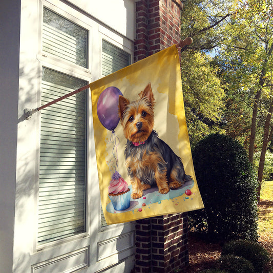 Silky Terrier Happy Birthday House Flag