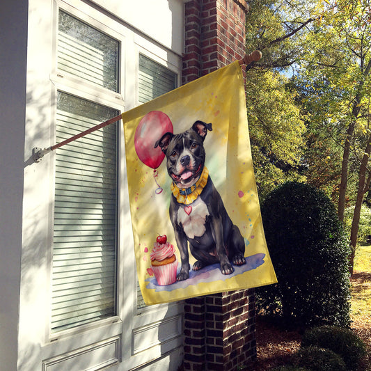 Staffordshire Bull Terrier Happy Birthday House Flag