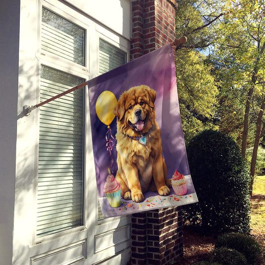 Tibetan Mastiff Happy Birthday House Flag