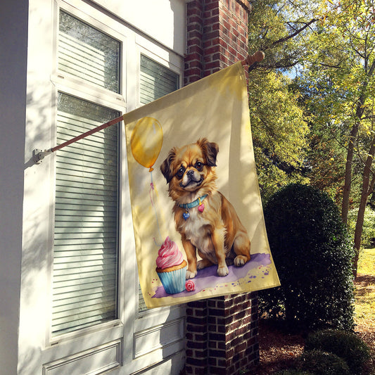 Tibetan Spaniel Happy Birthday House Flag