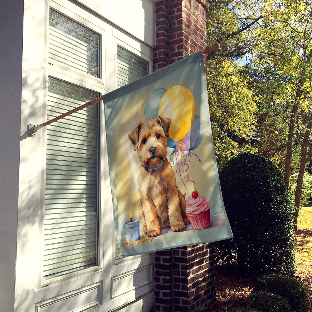 Wheaten Terrier Happy Birthday House Flag