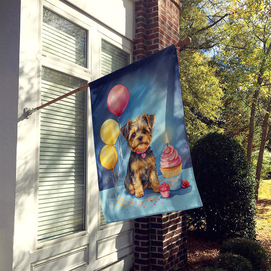 Yorkipoo Happy Birthday House Flag