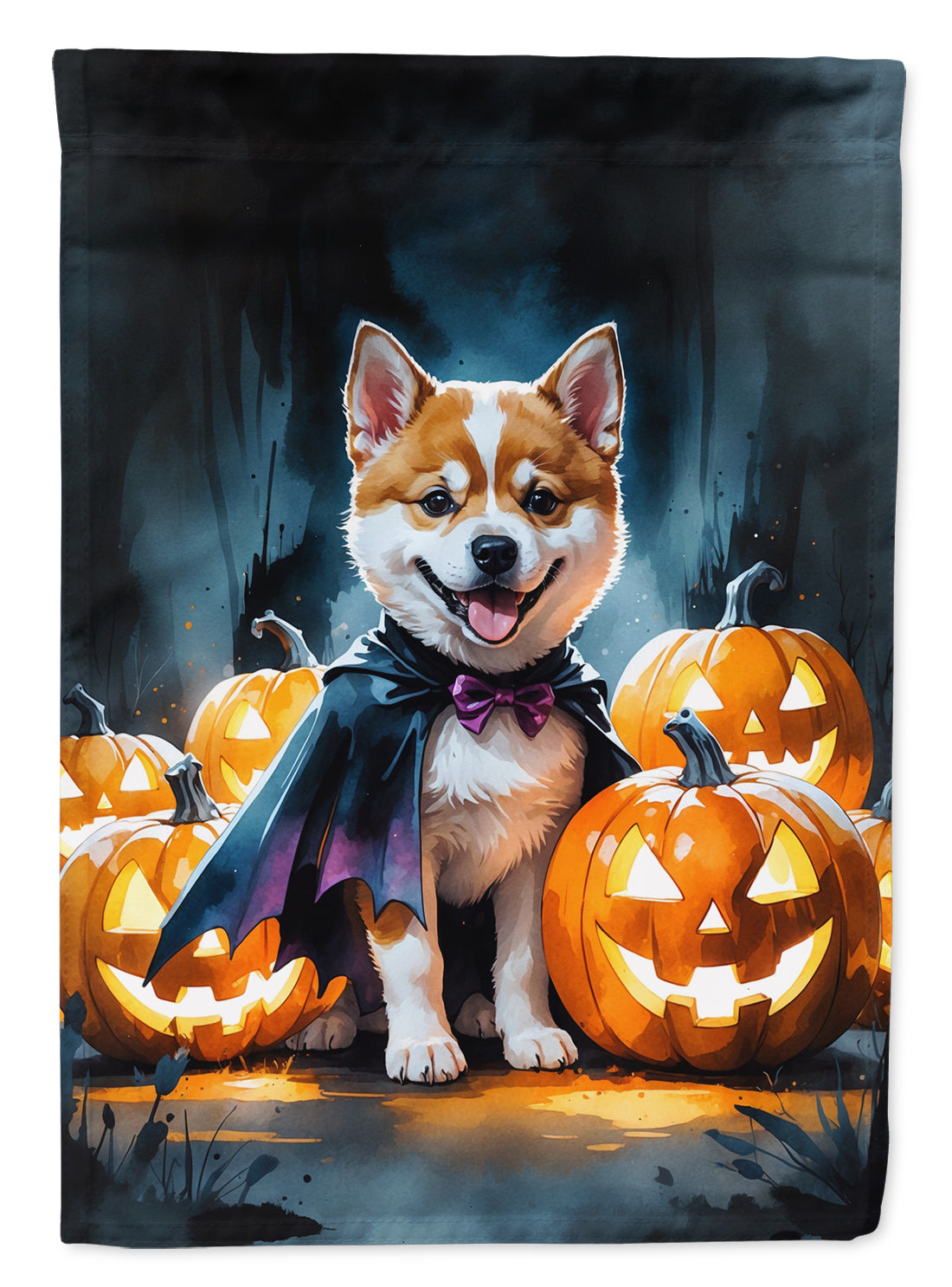 Akita Puppy Halloween House Flag
