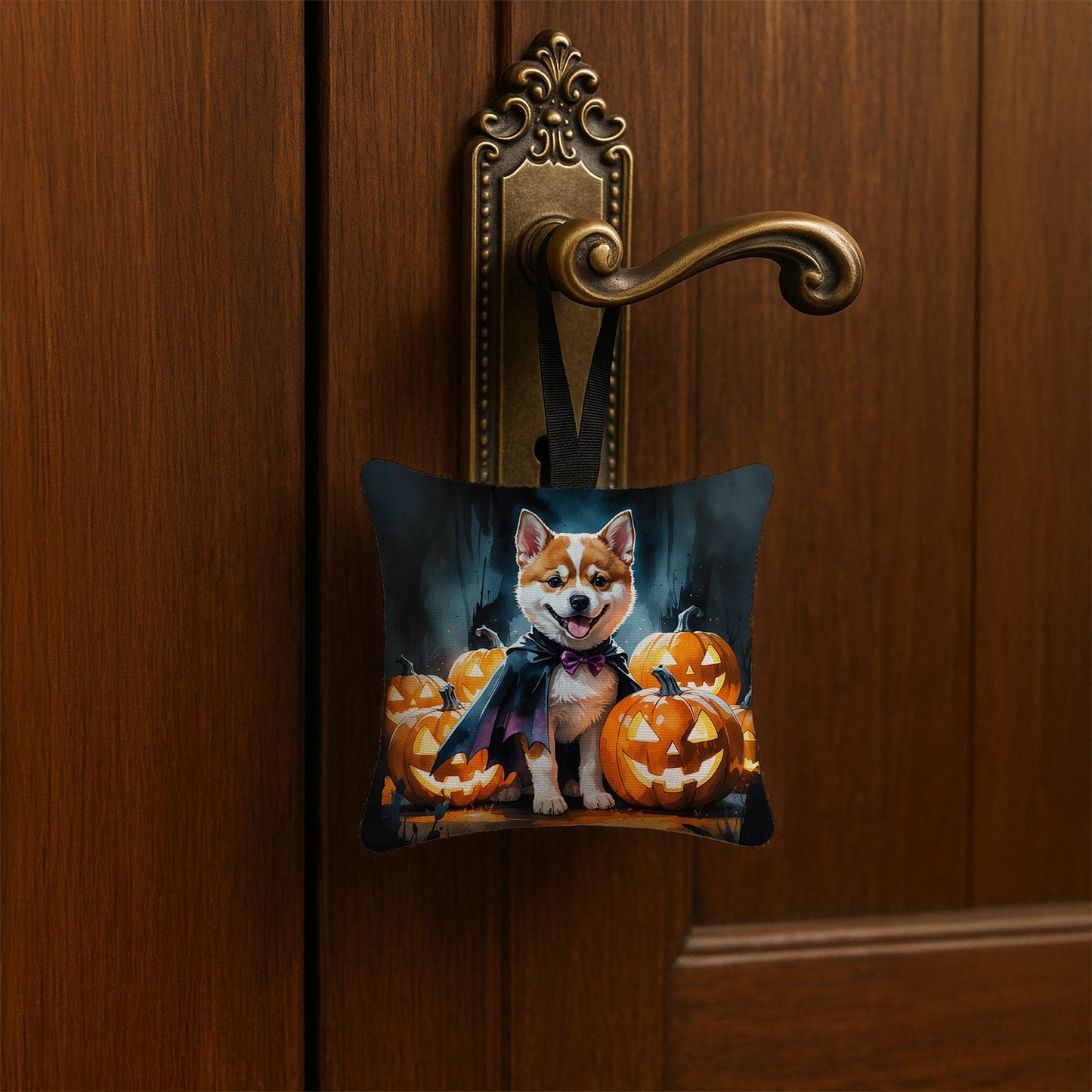 Akita Puppy Halloween Mini Hanging Pillow Ornament 3.5 × 3.5