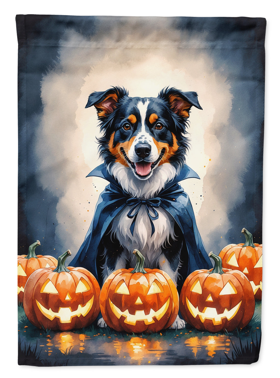 Australian Shepherd Puppy Halloween House Flag