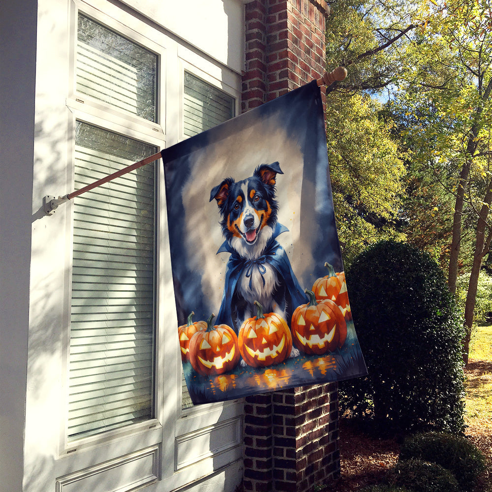 Australian Shepherd Puppy Halloween House Flag