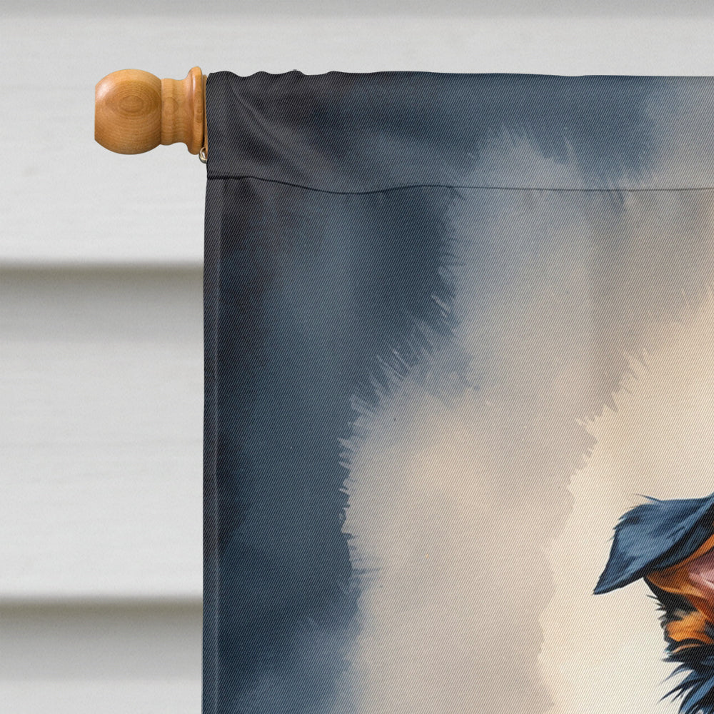 Australian Shepherd Puppy Halloween House Flag
