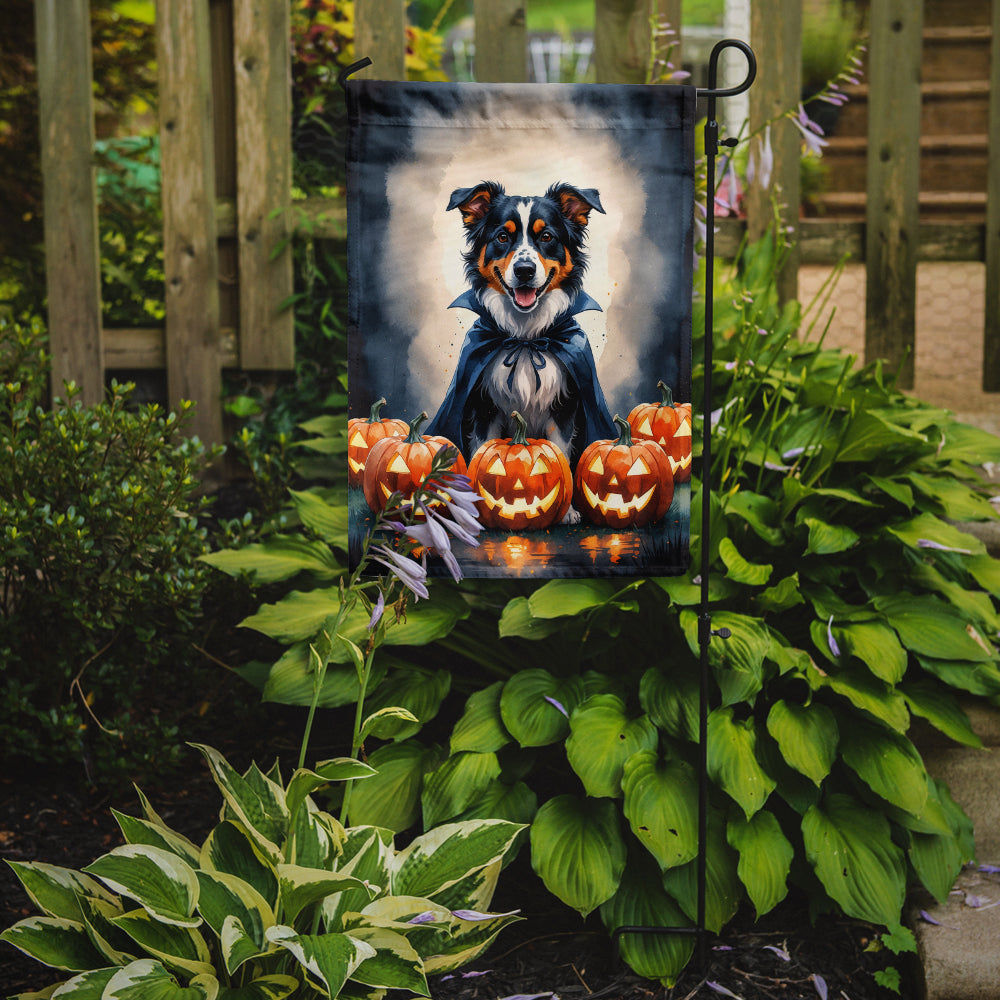 Australian Shepherd Puppy Halloween Garden Flag