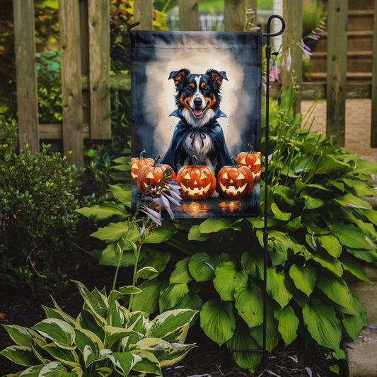 Australian Shepherd Puppy Halloween Garden Flag