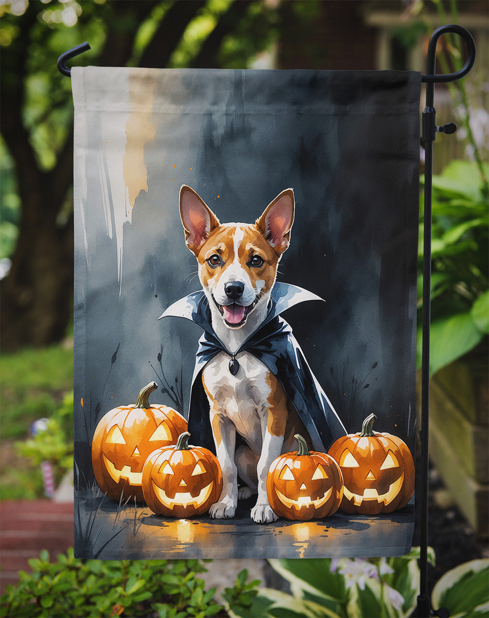 Basenji Puppy Halloween Garden Flag