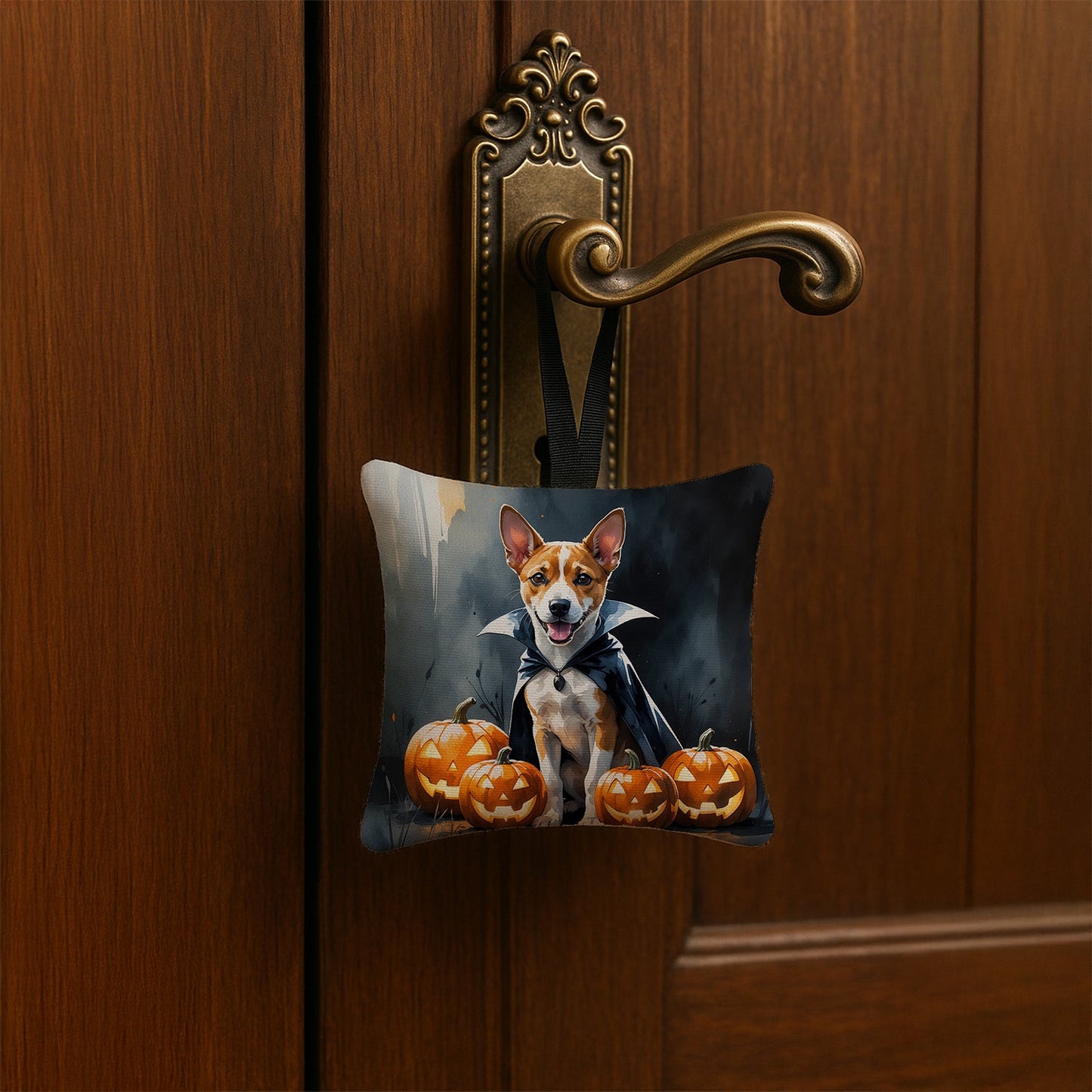 Basenji Puppy Halloween Mini Hanging Pillow Ornament 3.5 × 3.5