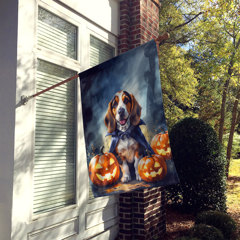 Basset Hound Puppy Halloween House Flag