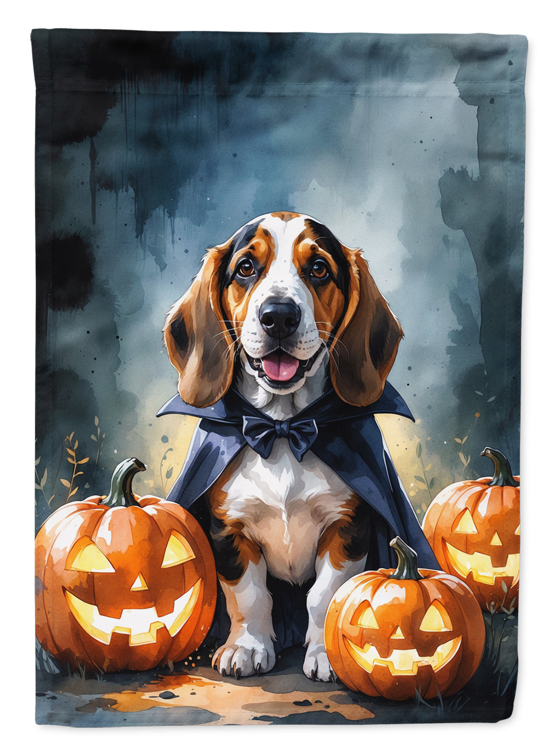 Basset Hound Puppy Halloween Garden Flag