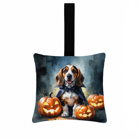 Basset Hound Puppy Halloween Mini Hanging Pillow Ornament 3.5 × 3.5