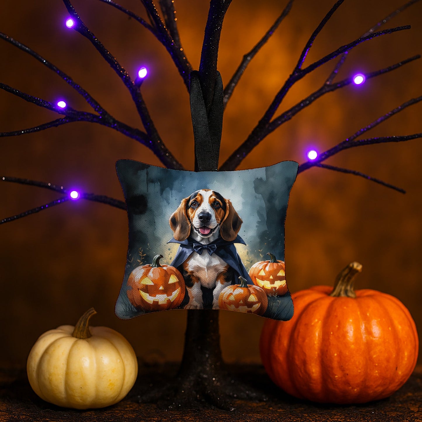 Basset Hound Puppy Halloween Mini Hanging Pillow Ornament 3.5 × 3.5