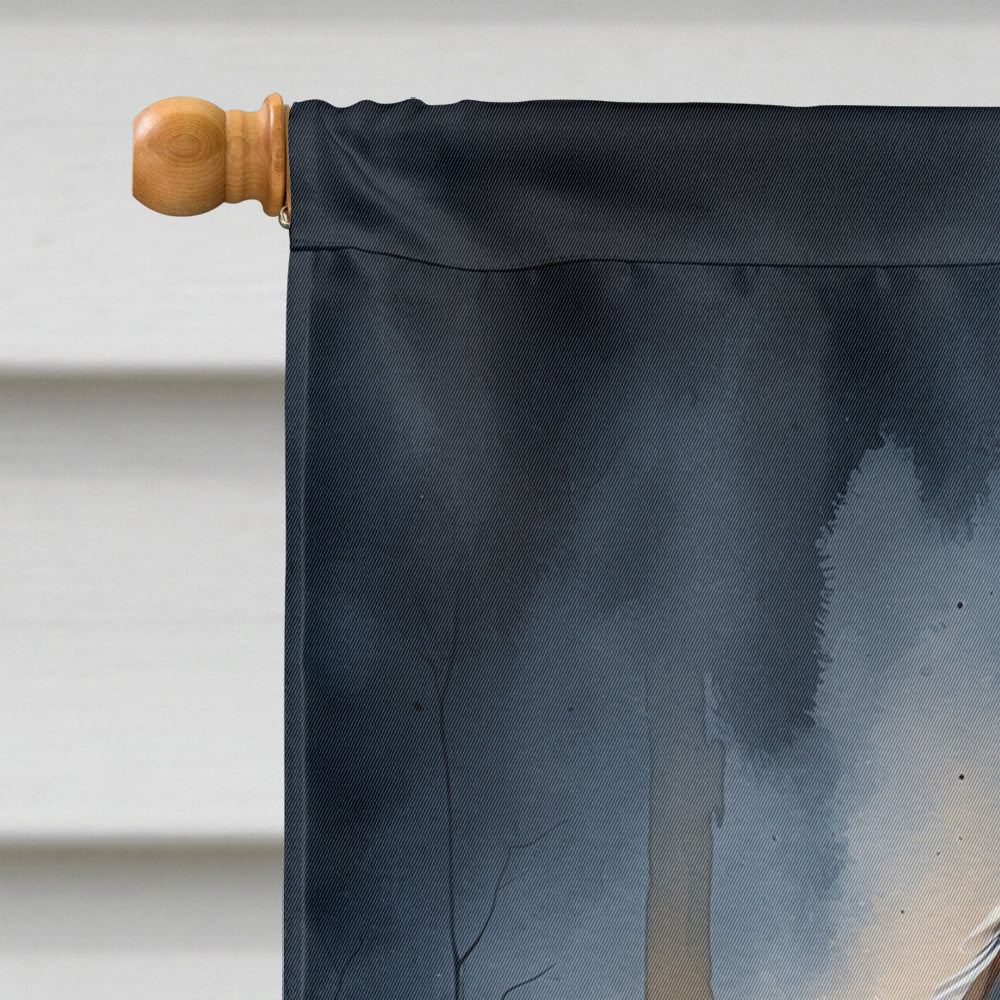 Bernedoodle Puppy Halloween House Flag
