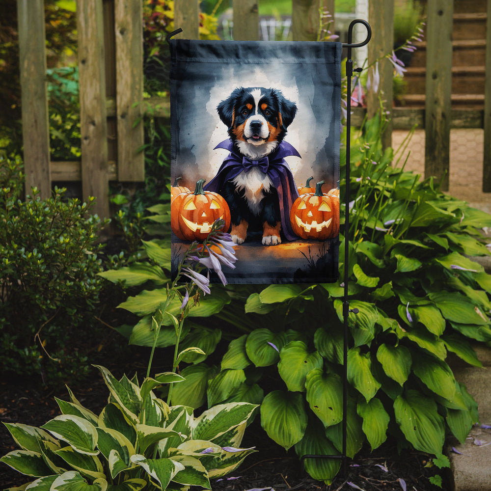 Bernese Mountain Dog Puppy Halloween Garden Flag