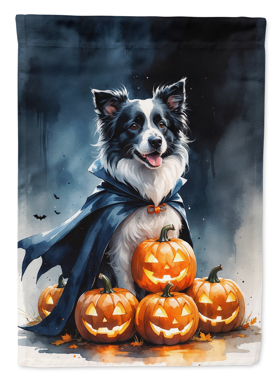 Border Collie Puppy Halloween Garden Flag