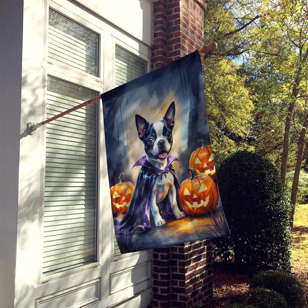 Boston Terrier Puppy Halloween House Flag