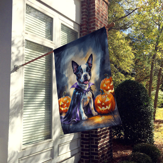 Boston Terrier Puppy Halloween House Flag