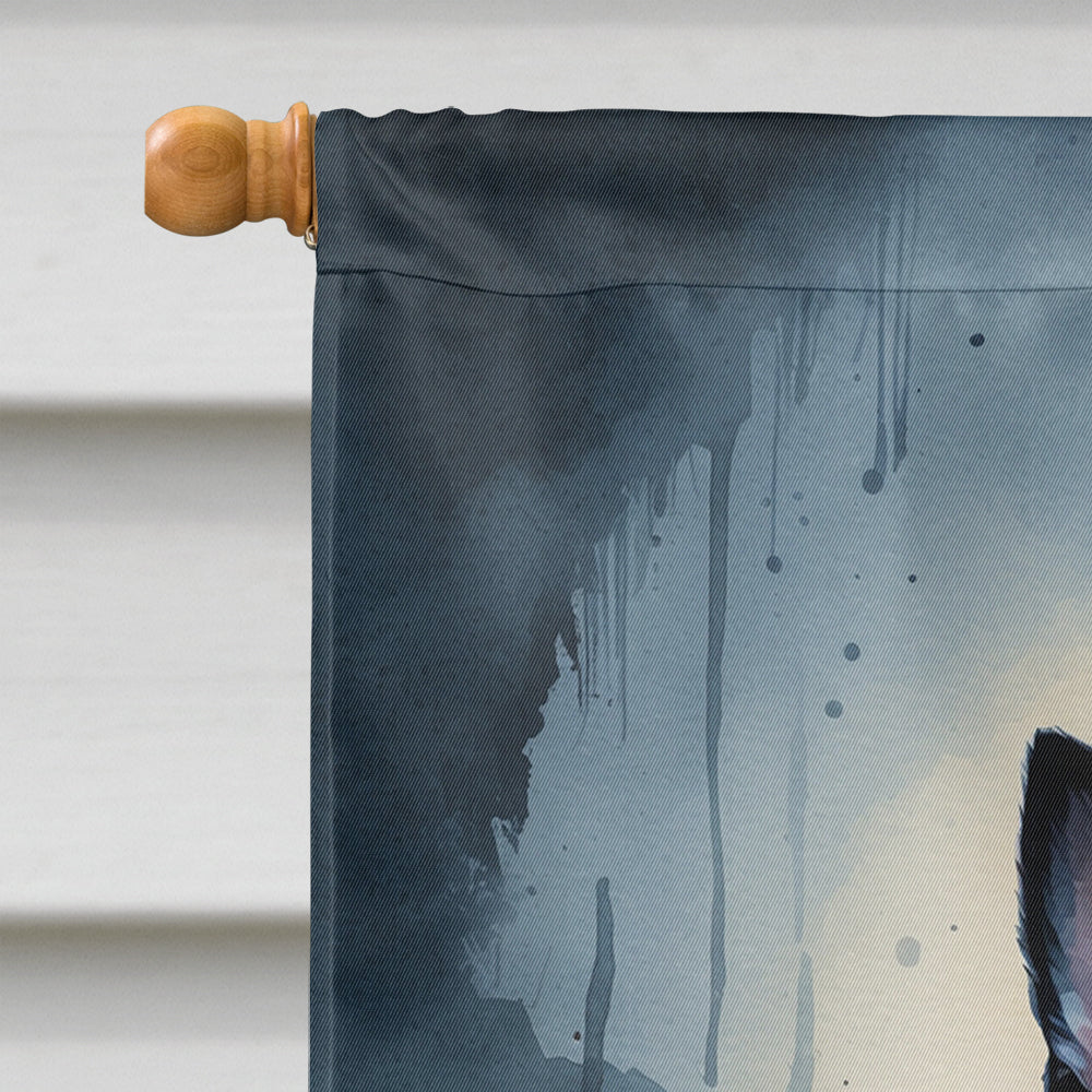 Boston Terrier Puppy Halloween House Flag