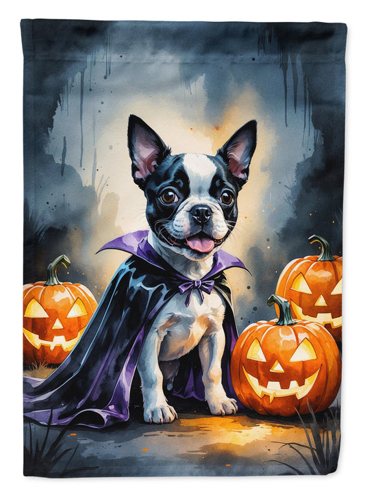 Boston Terrier Puppy Halloween Garden Flag