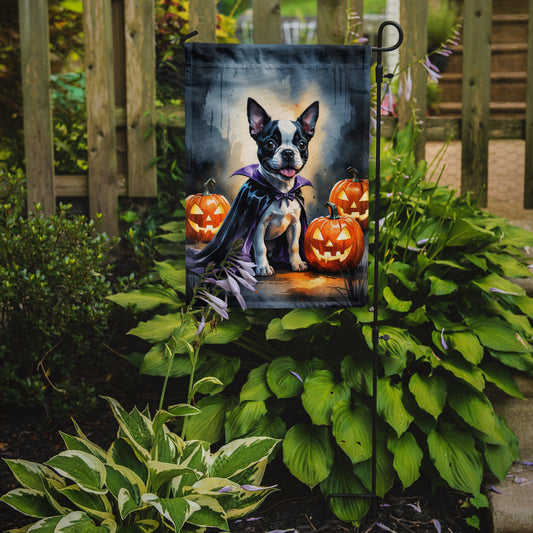 Boston Terrier Puppy Halloween Garden Flag