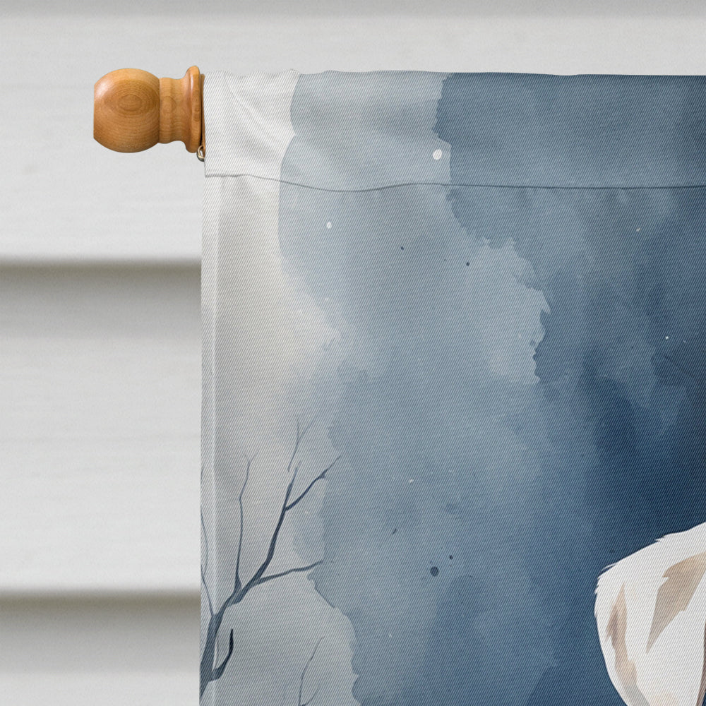 White Boxer Puppy Halloween House Flag