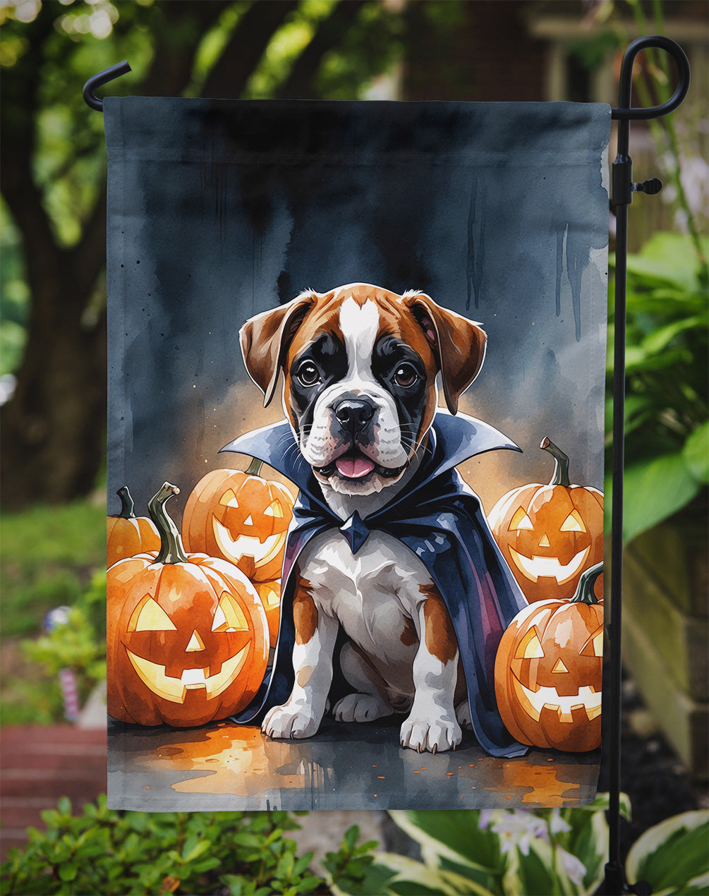 Boxer Puppy Halloween Garden Flag