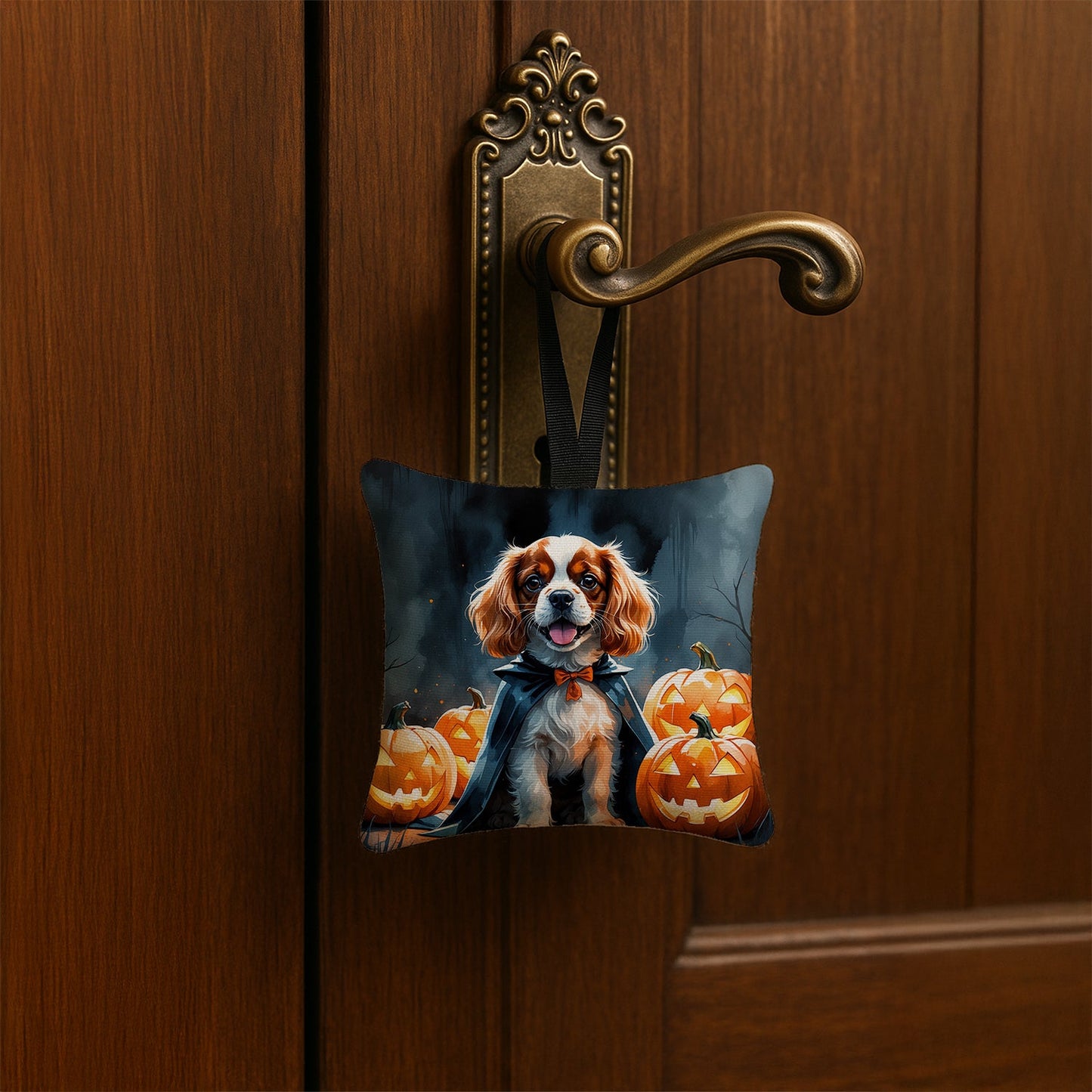 Cavalier Spaniel Puppy Halloween Mini Hanging Pillow Ornament 3.5 × 3.5