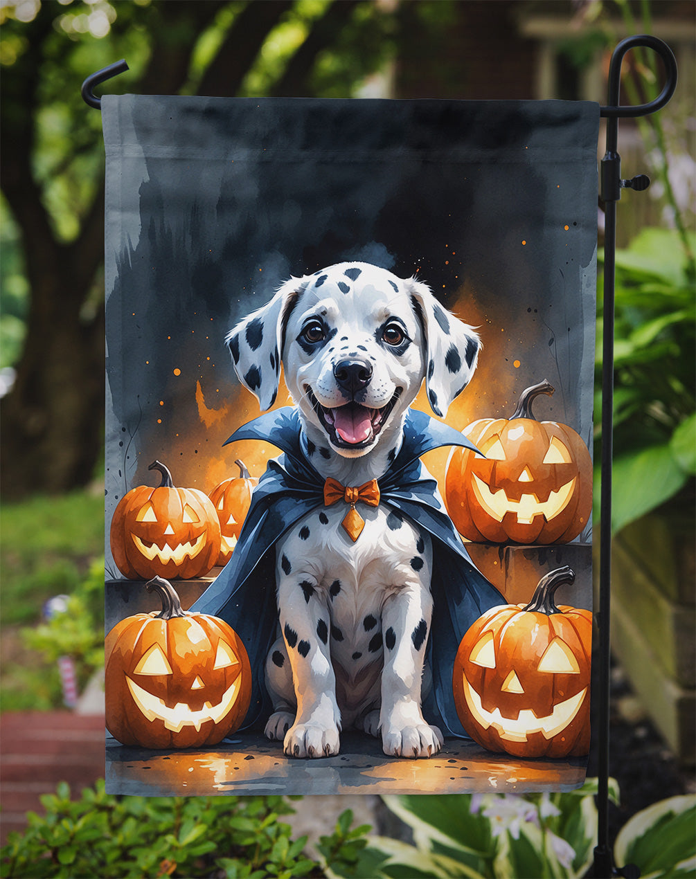 Dalmatian Puppy Halloween Garden Flag