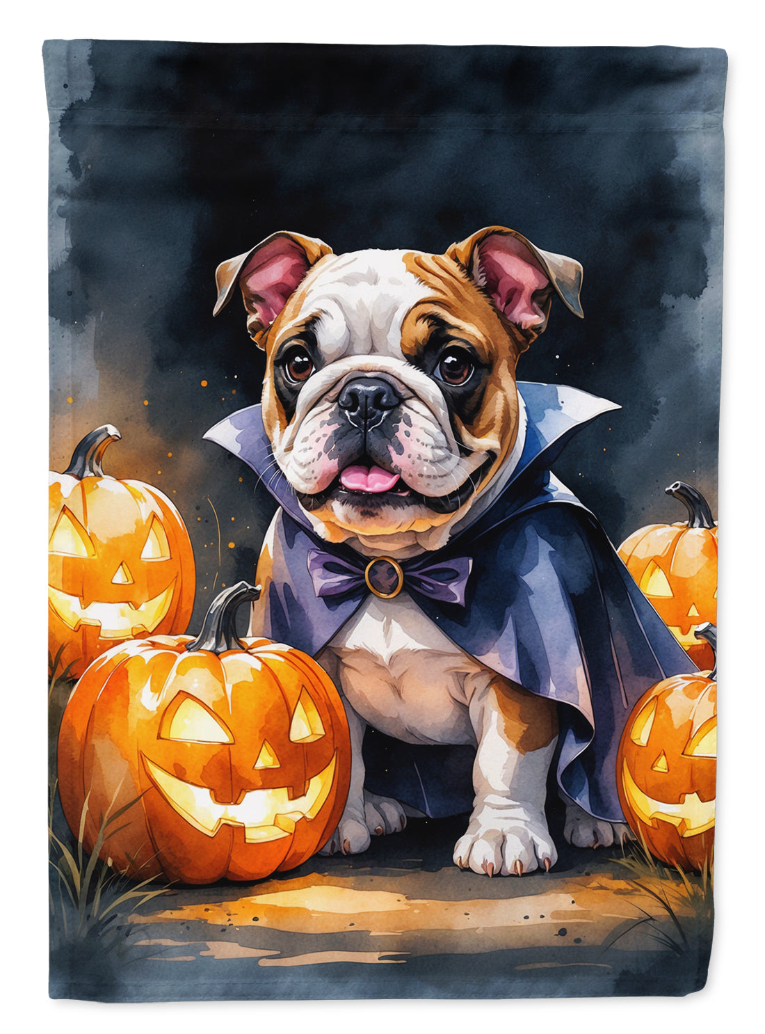 English Bulldog Puppy Halloween Garden Flag
