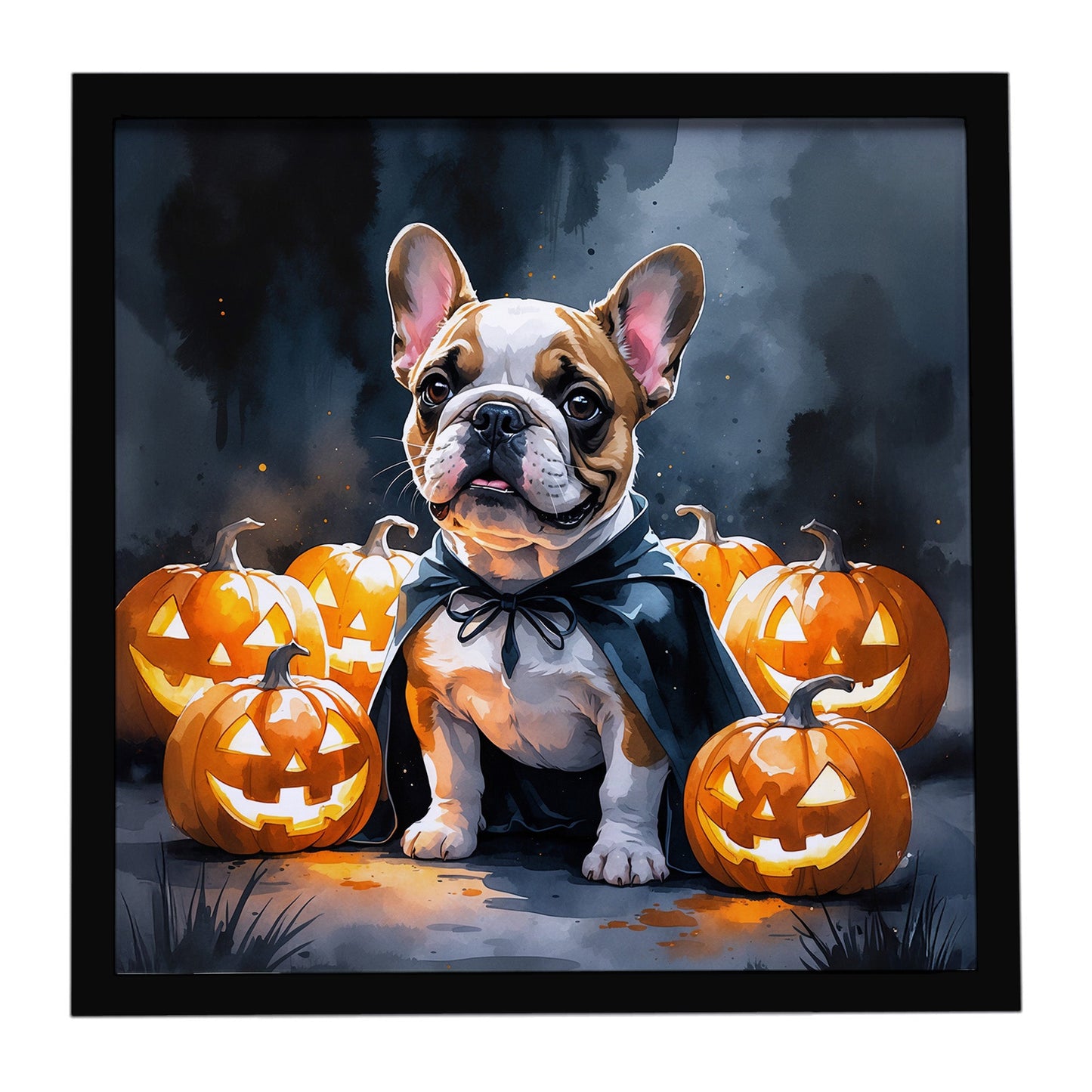 French Bulldog Puppy Halloween Framed Metal Print
