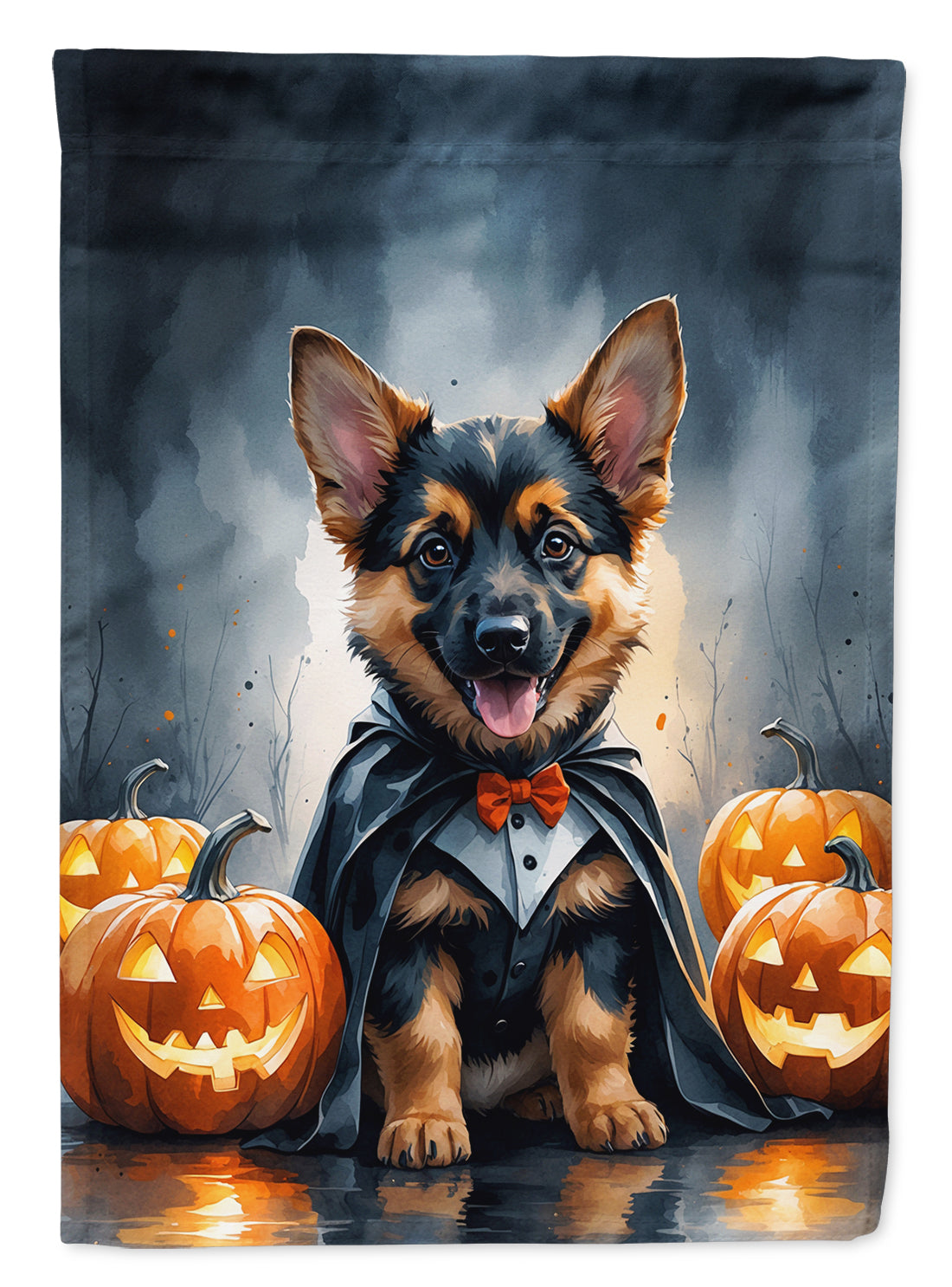 German Shepherd Puppy Halloween Garden Flag
