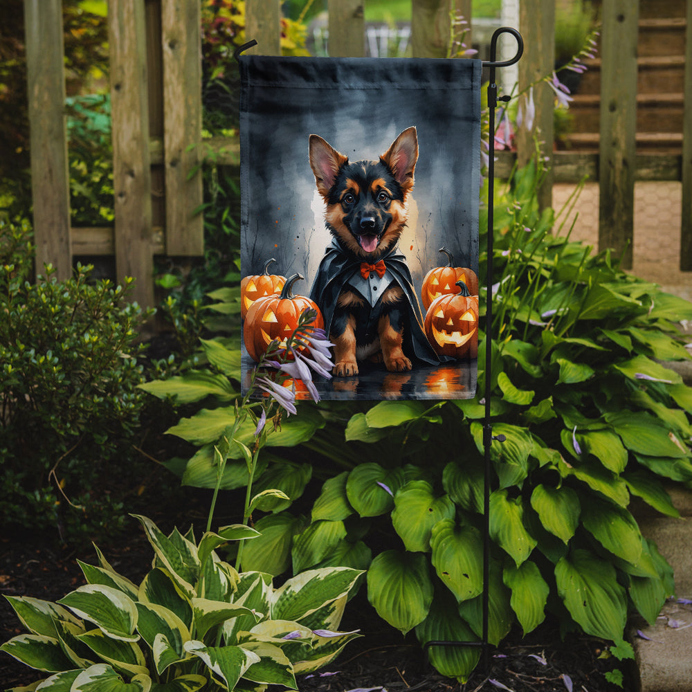 German Shepherd Puppy Halloween Garden Flag