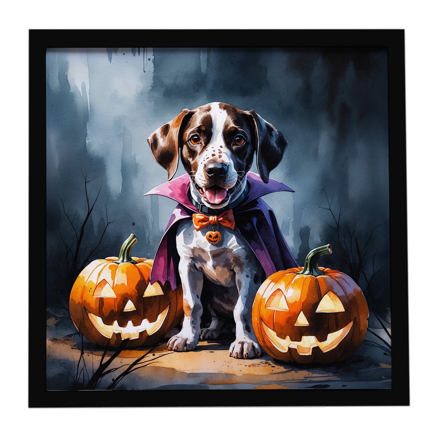 German Shorthaired Pointer Puppy Halloween Framed Metal Print
