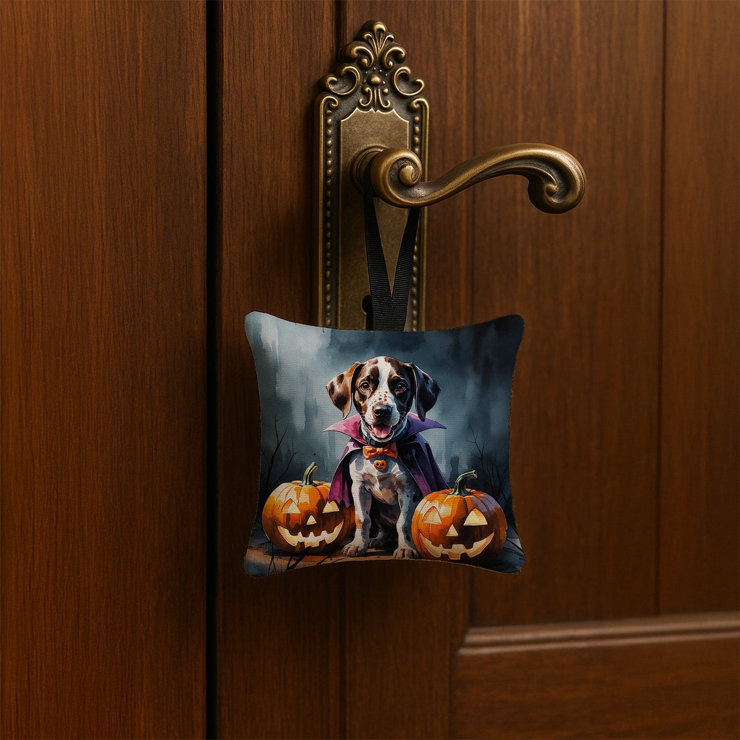 German Shorthaired Pointer Puppy Halloween Mini Hanging Pillow Ornament 3.5 × 3.5