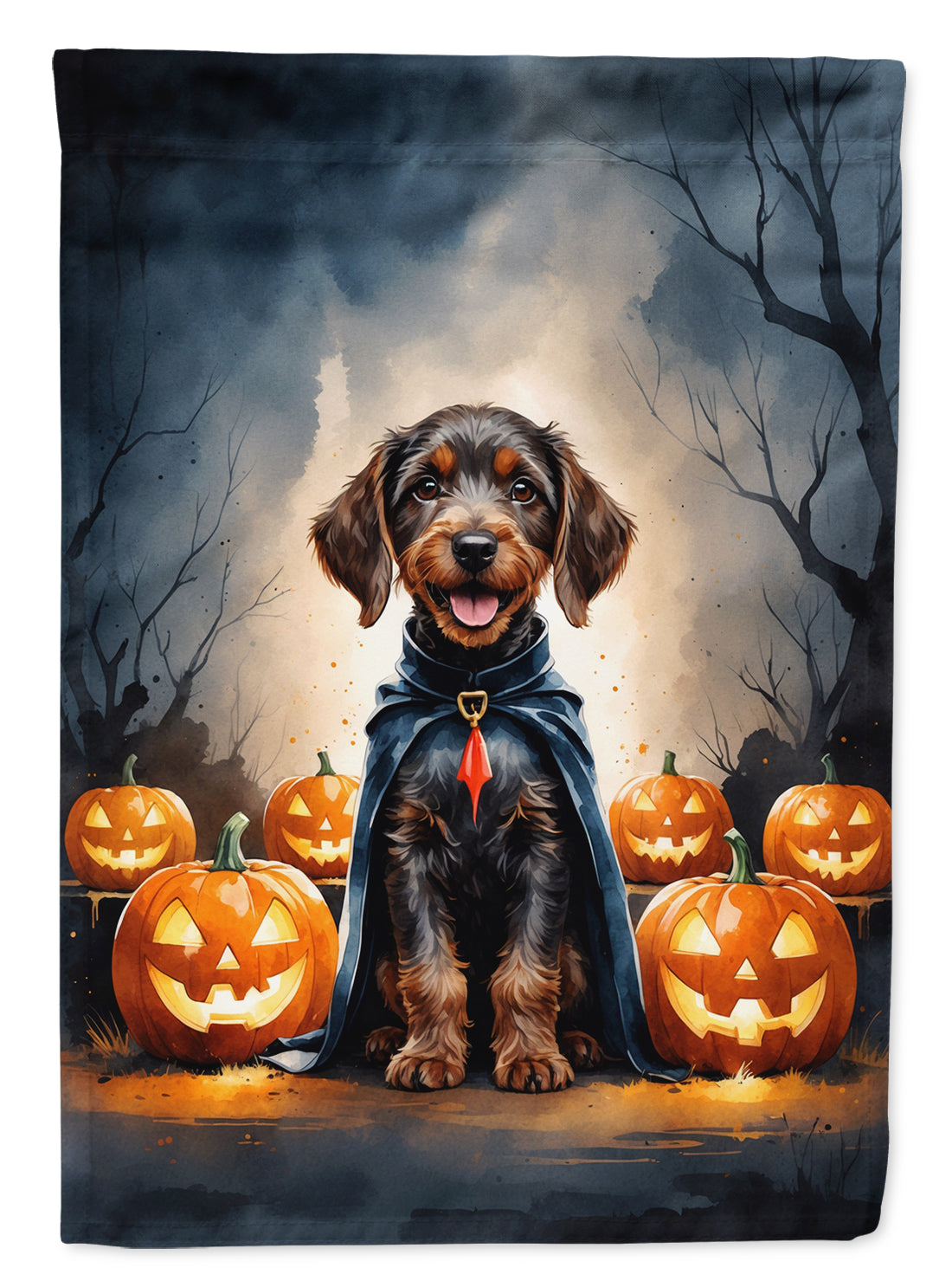 German Wirehaired Pointer Puppy Halloween Garden Flag