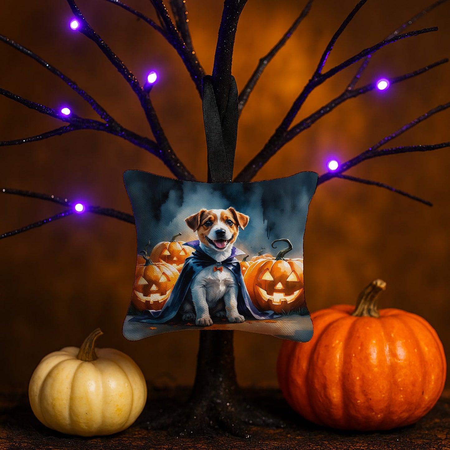 Jack Russell Terrier Puppy Halloween Mini Hanging Pillow Ornament 3.5 × 3.5