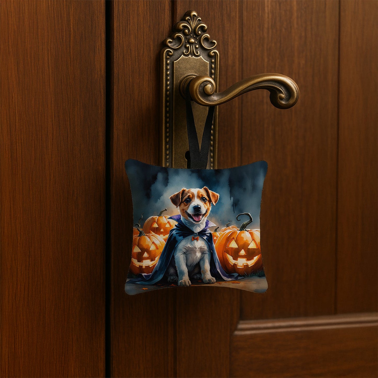 Jack Russell Terrier Puppy Halloween Mini Hanging Pillow Ornament 3.5 × 3.5