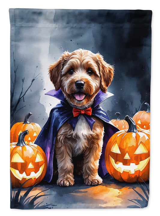 Chocolate Labradoodle Puppy Halloween Garden Flag