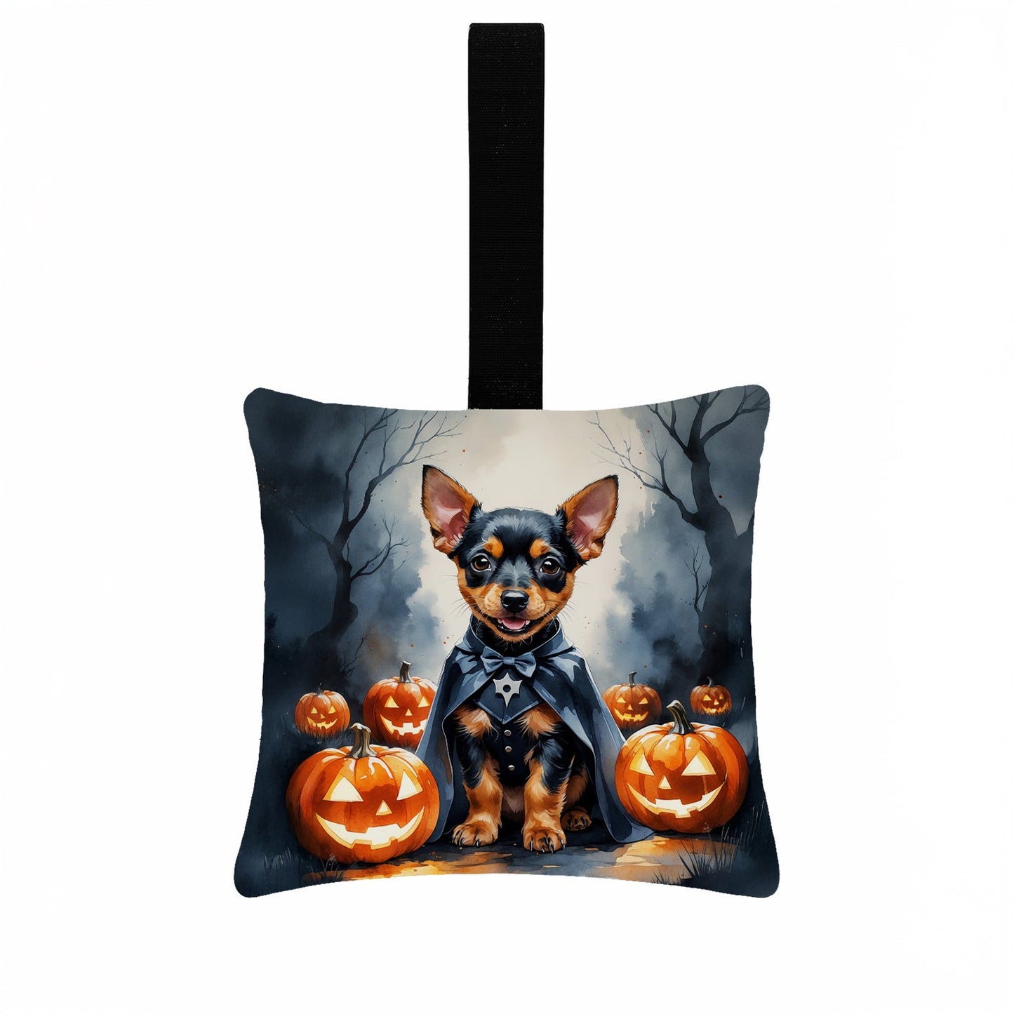 Miniature Pinscher Puppy Halloween Mini Hanging Pillow Ornament 3.5 × 3.5