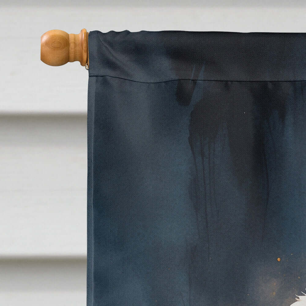 Chocolate Newfoundland Puppy Halloween House Flag
