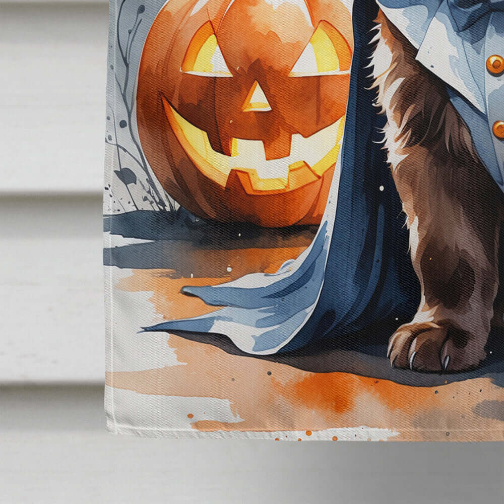 Chocolate Newfoundland Puppy Halloween House Flag