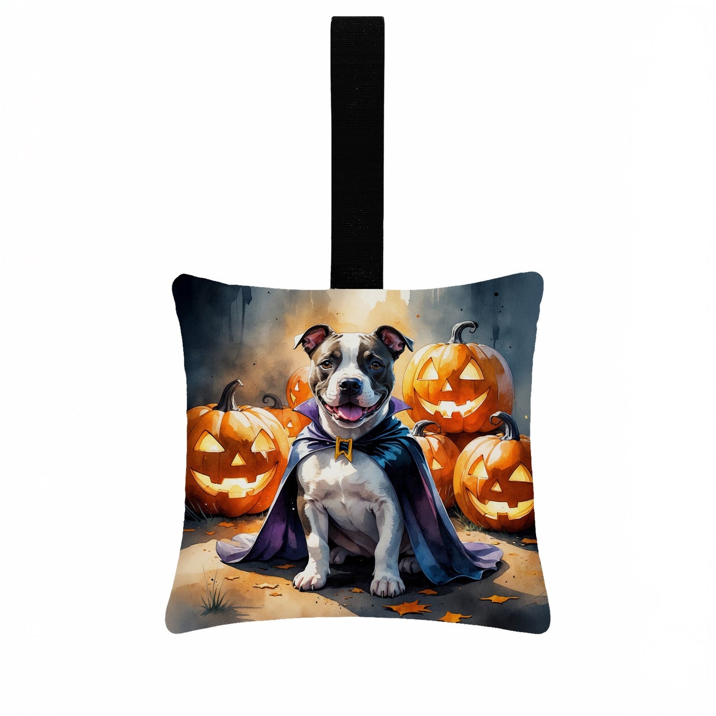 Pit Bull Terrier Puppy Halloween Mini Hanging Pillow Ornament 3.5 × 3.5