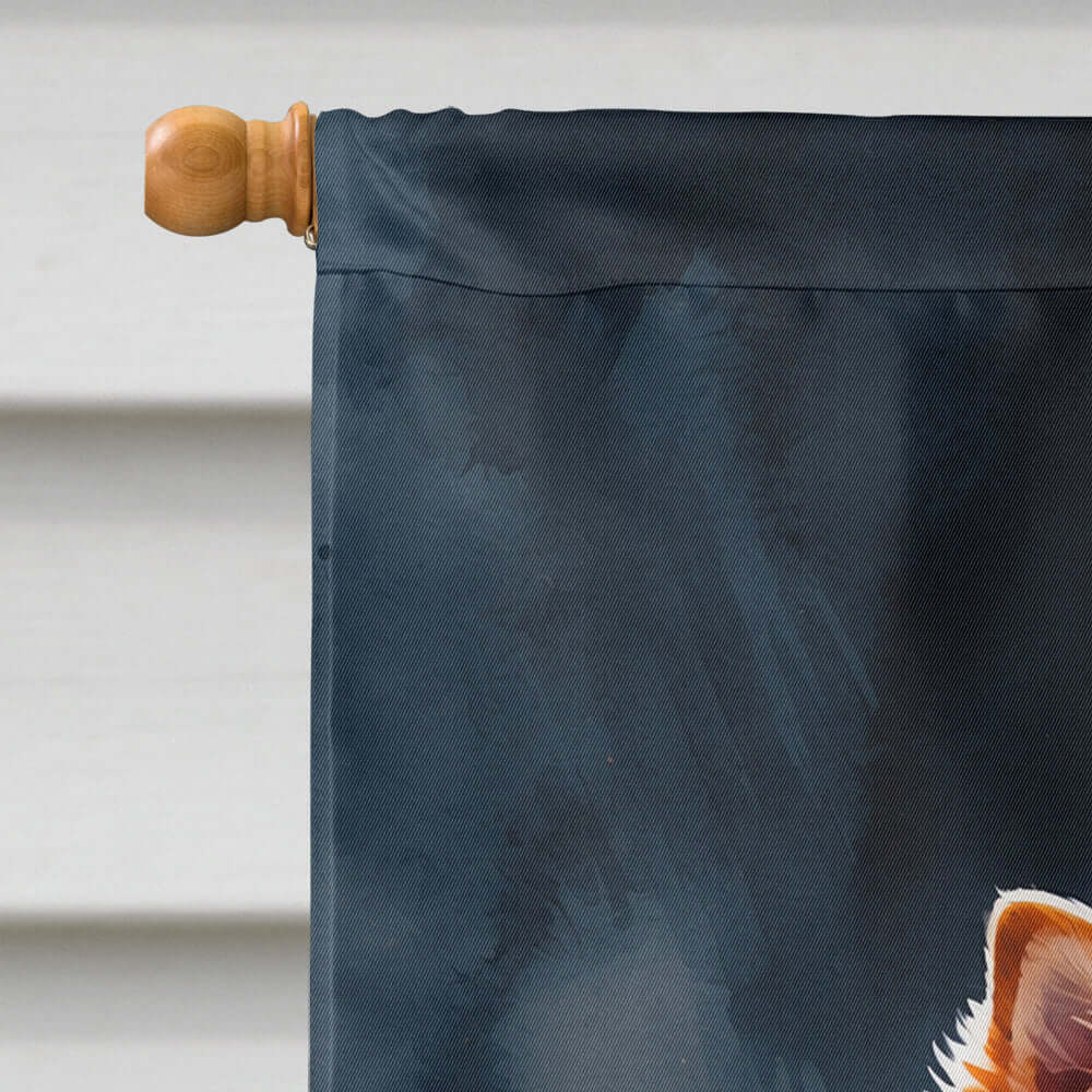 Pomeranian Puppy Halloween House Flag